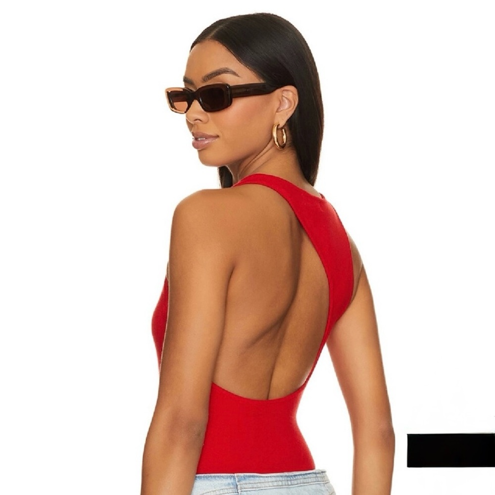 Superdown Red Backless Bodysuit - image 1